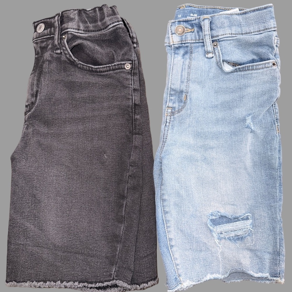 Old Navy Boys Denim Shorts | 2 Pairs | Size 12 Slim Fit | Like New